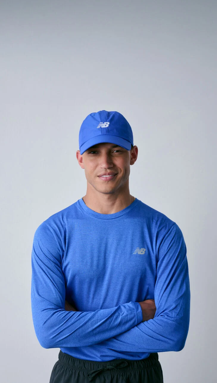 Front shot man wearing blue hat